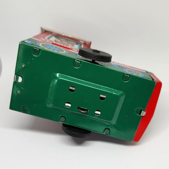 Vintage Tin Windup Train Christmas Children's Toy Yuletide Brand Santa Face - Picture 5 of 6